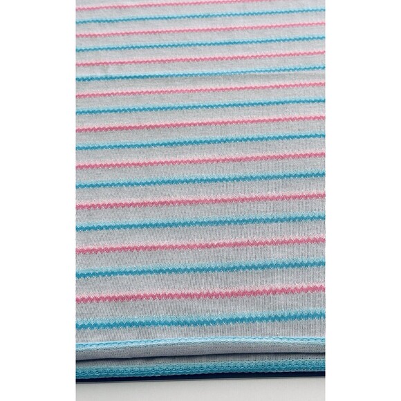 OOP Two-tone Pink Blue on Gray Colored Striped Jersey Knit 2yds 30" x 60" - Picture 3 of 4